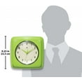 thumbnail image 5 of Infinity Instruments Retro Square Apple Green Plastic 9.25-inch Analog Wall Clock, 5 of 7