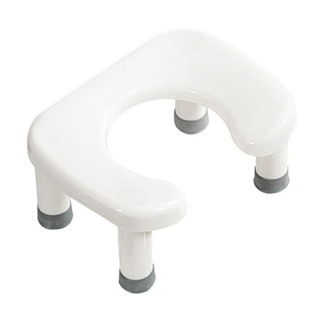 Taburete de inodoro tipo butaca, cómodo, resistente, para niños y adultos mayores, compacto y ergonómico. Blanco S