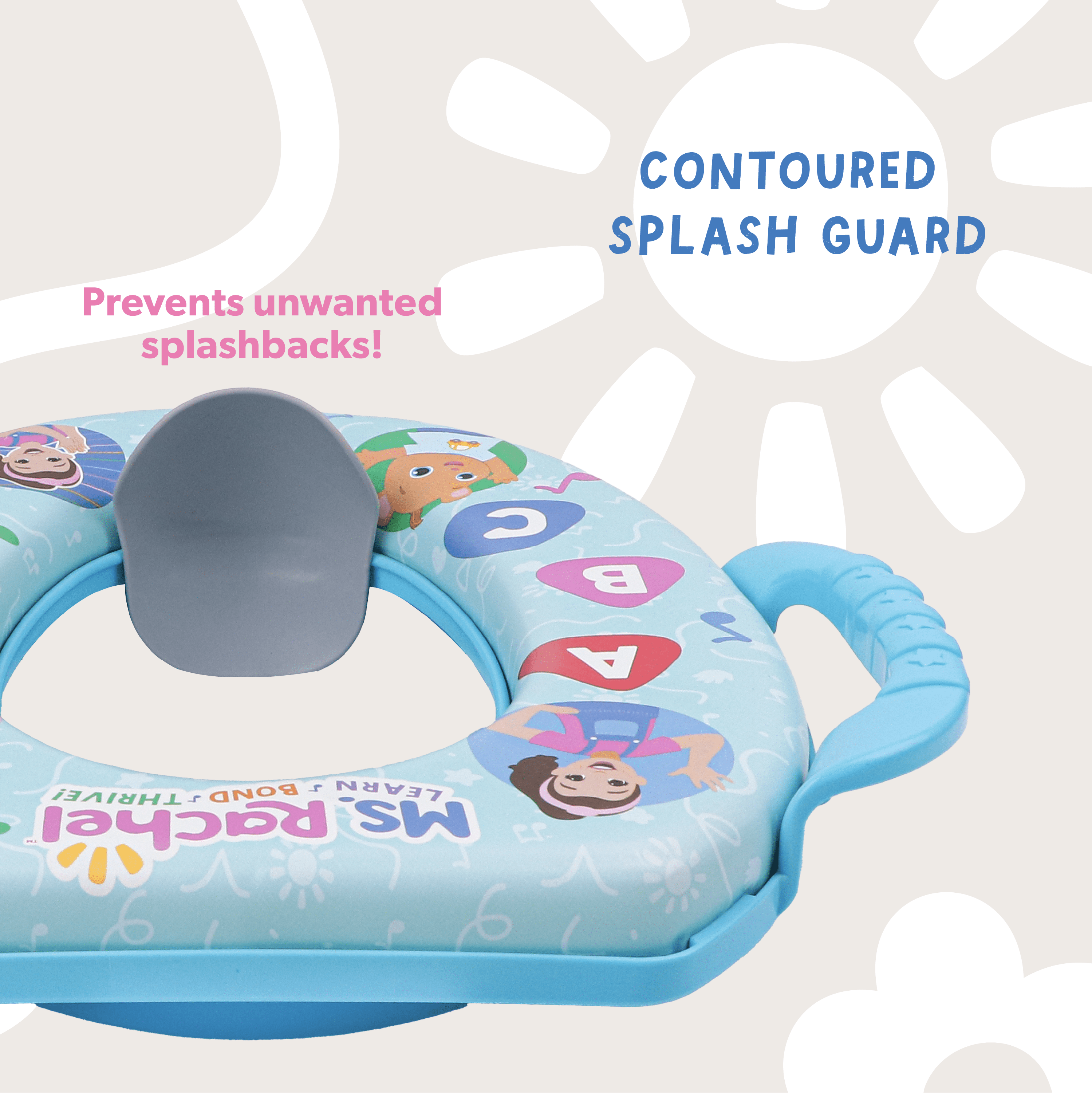 Ms Rachel Soft Potty Training Seat for Toddlers with Hanging Hook, Fits Standard Toilets