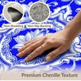 thumbnail image 6 of ODIKA 9'x12' Washable Area Rug Non-Shedding, Easy Care Porcelain Lotus Scrolling Vine Border Pagoda Chinoiserie Toile Refined for Master Suite, California King, Under Bed, 6 of 7