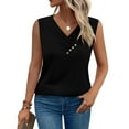 thumbnail image 2 of Diufon Tank Tops for Women Summer V Neck T Shirts Trendy Sleeveless Basic Tee Loose Blouse for Office Work, 2 of 6