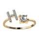 thumbnail image 2 of Anillo de acero de titanio con incrustaciones de letras, joyería de diamantes para mujer, conjunto de joyería de verano, 2 of 6
