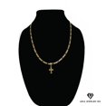 thumbnail image 1 of Collar de oro de 14 quilates con colgante de Cruz Curifijo, el mejor regalo unisex para madre, padre, novia, novio, ella, él, collar de cadena Figaro de 14 quilates de Aria Jeweler Daily, 1 of 5