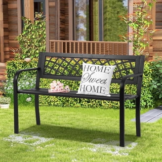 Ktaxon Outdoor Metal Garden Bench, Patio Porch Lawn Yard Park