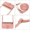 thumbnail image 4 of Crossbody Wallet Case for iPhone 7 / 8 / SE 2020 / SE 2022 with RFID Blocking Card Slot Holder, Magnetic Flip Folio Purse Case, PU Leather Zipper Handbag with Detachable Lanyard Strap Case,Pink, 4 of 9