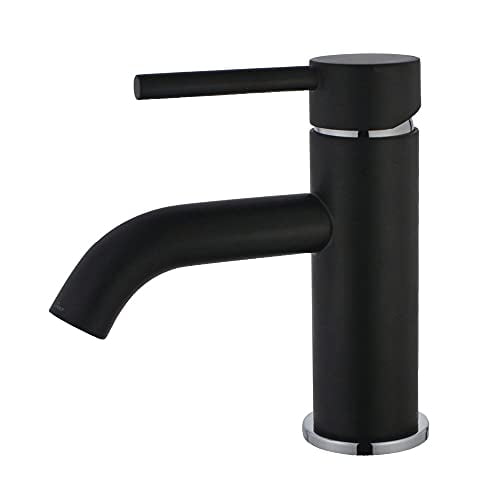 Faucetaire LS8227DL Concord Single Handle Monoblock Lavatory Faucet, Matte Black/Chrome