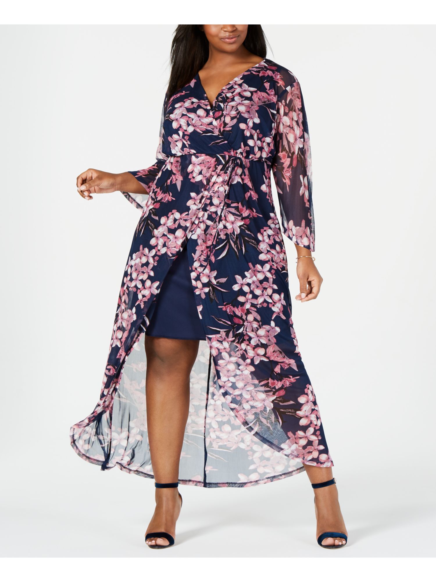 navy sheer dress