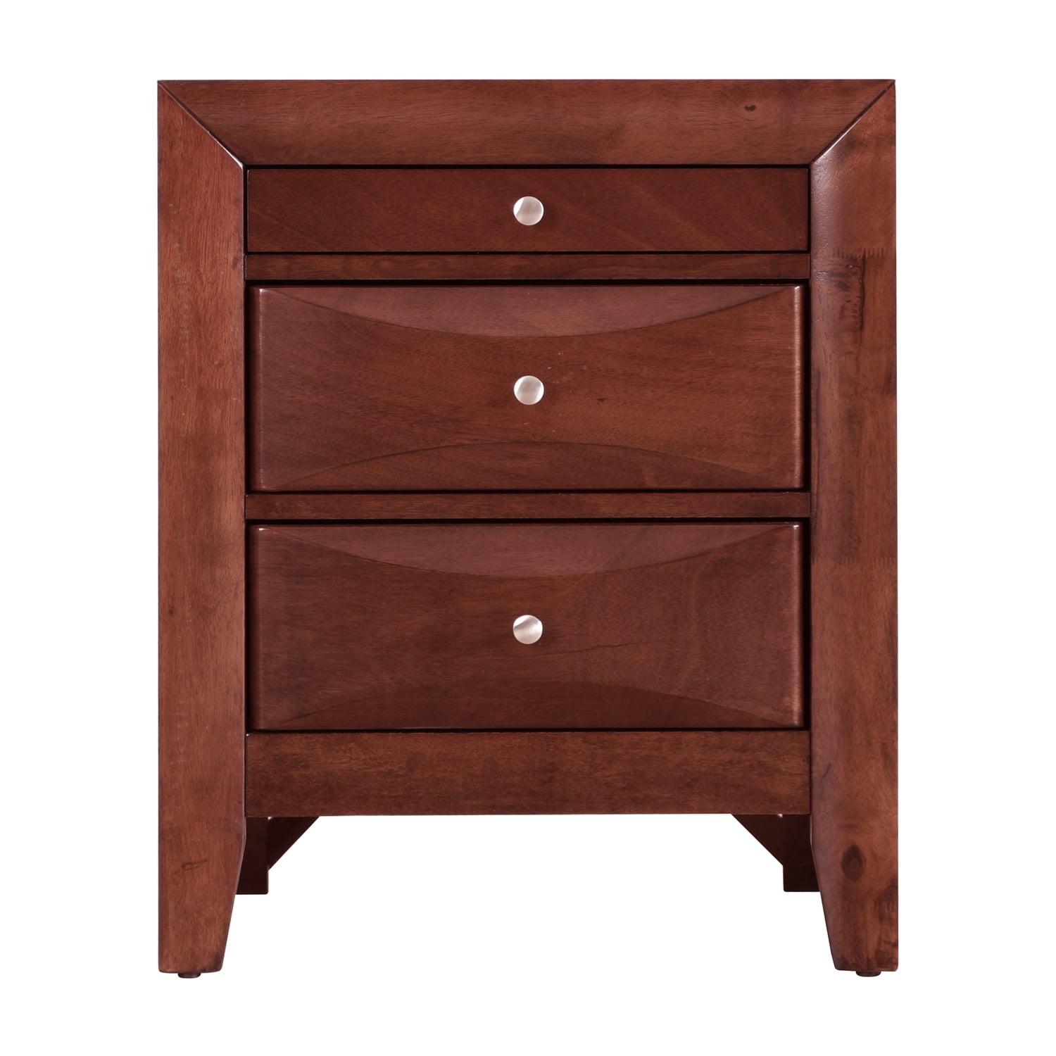 Glory Furniture Marilla 3 Drawer Nightstand in Cherry