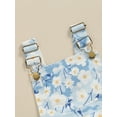 thumbnail image 4 of Kids Toddler Girl Summer Outfit Floral Print Overalls Jumpsuit Sleeveless Romper Bib Shortalls Suspender Shorts Pants, 4 of 7
