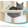 thumbnail image 4 of Wangone Cat Tree 35.5in Indoor Cat Tower with Scratching Posts & Padded Perch – Cute Cat Condo House with Space Capsule for Kittens, Small Cats, Home Use, Indigo/Beige, 4 of 9