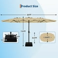 thumbnail image 3 of 15ft Large Patio Umbrella with Base & Solar Lights-Rectangular Patio Umbrella with Crank Handle, UV Protection for Outdoor Market, 3 of 7
