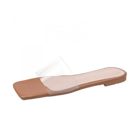

Homedles Sandals Women- Comfortable Open Toe Flat Gift for women Clear Summer Sandals for Women Brown