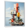 thumbnail image 2 of Designart "De Stijl-Inspired Landscape Of The Ocean" Ocean Floater Framed Wall Decor, 2 of 5