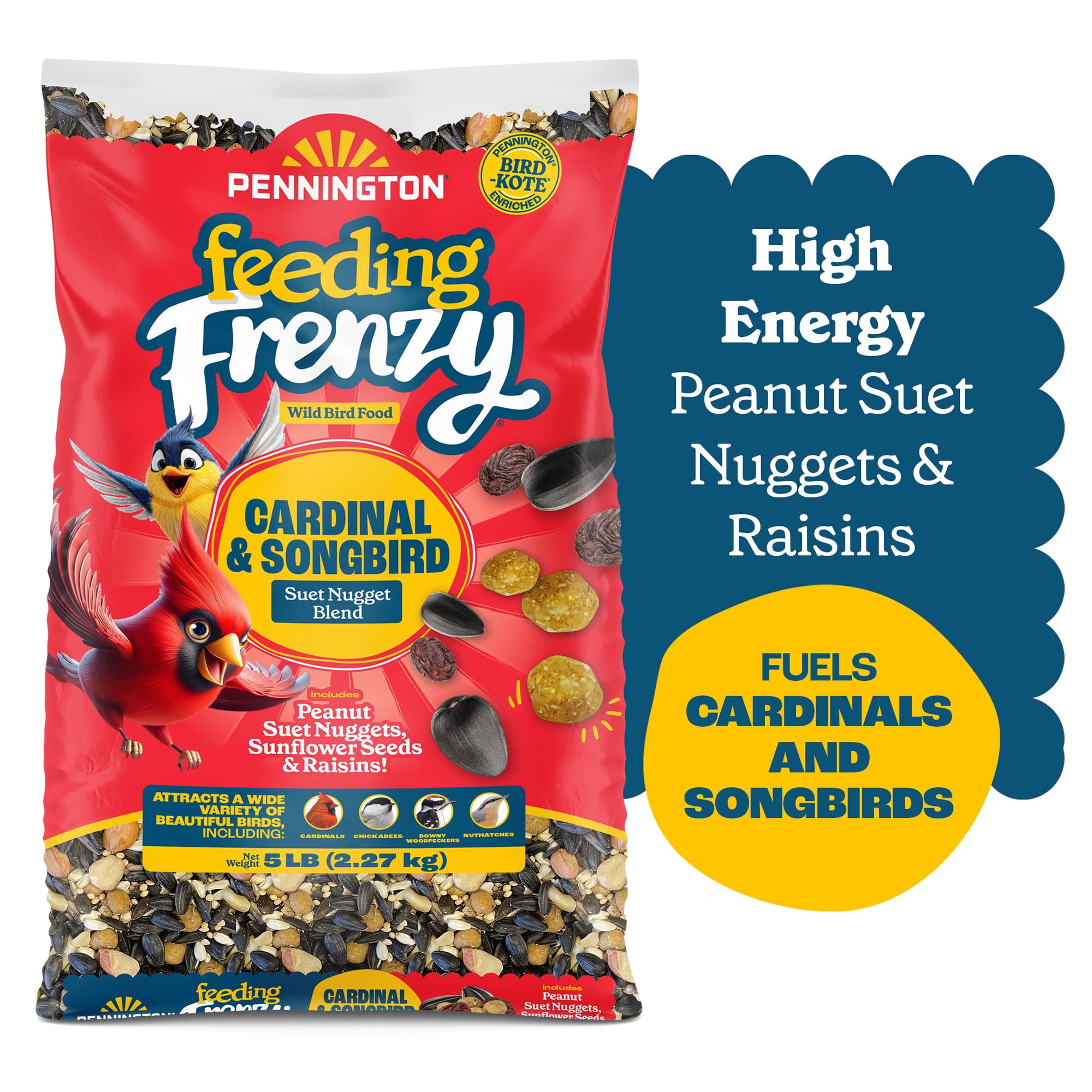 Pennington Feeding Frenzy Cardinal and Songbird, Wild Bird Food Blend, 5 lb