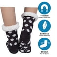 thumbnail image 2 of Loritta Women Slipper Fuzzy Socks Fluffy Warm Winter Cozy Thick Non Slip Socks with Grippers, 2 Pairs, 2 of 6
