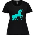 thumbnail image 3 of Inktastic Aqua Unicorn Women's Plus Size T-Shirt, 3 of 5