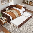thumbnail image 4 of AFI Acadia Mid-Century Solid Wood Daybed with Twin Trundle in Walnut, 4 of 17