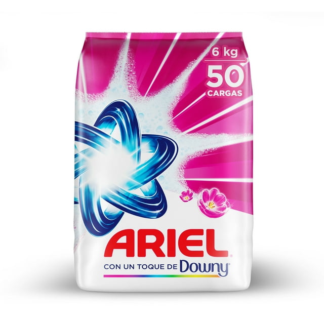 Detergente en Polvo Ariel con Toque de Downy, aroma limpio y floral, 6 Kg, 50 cargas