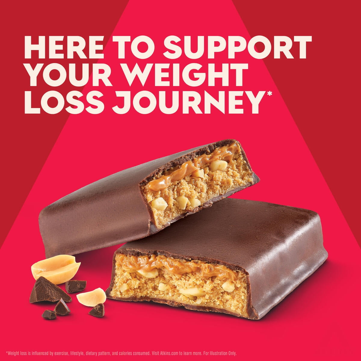 Atkins High Protein Bars, Chocolate Peanut Butter Flavored, 16g Protein, 4 Count