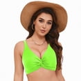 thumbnail image 3 of HCNTES Bikini Tops for Women Only Underwire Swim Top V Neck Adjustable Straps Bathing Suit Tops Green,XXL, 3 of 9