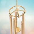 thumbnail image 3 of Matashi 24K Gold Plated Double Heart with Arrow Wind Chime Crystal Accented Hanging Decorative Piece – Single Piece, 3 of 7