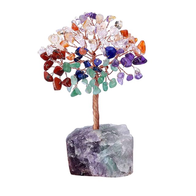 Bearachild Artesanías hechas a mano, árbol de la vida centelleante, decoraciones para la casa, cristales de estilo único y piedras curativas Decoración del hogar alto 12CM