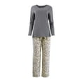 thumbnail image 4 of Fruit of the Loom Women's Beyond Soft Long Sleeve Top & Fleece Bottom Pajama Set, Sizes S-4X, 4 of 6