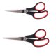 thumbnail image 1 of Tijeras de acero inoxidable, afiladas para ahorrar mano de obra, tijeras para coser, suministros de oficina, 8,5 pulgadas, rojo y negro, 2 unidades, 1 of 5