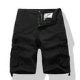 thumbnail image 2 of Fgnfyis Men's Drawstring Cargo Shorts Short Men's Cargo Trousers Available in Many Different Colours Shorts for Men Black 30, 2 of 4