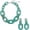 Aqua Sky, variant on Acrylic Chunky Statement Necklace for Women Cube Link Chain Collar Necklace and Hoop Earrings Costome Jewelry Set(NK-10667-Deep Green)