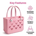 thumbnail image 5 of TRANSLINK Women's EVA Beach Tote Bag 11" Waterproof Small Sand-Resistant Carryall for Pool Vacation Storage Bin, 5 of 7