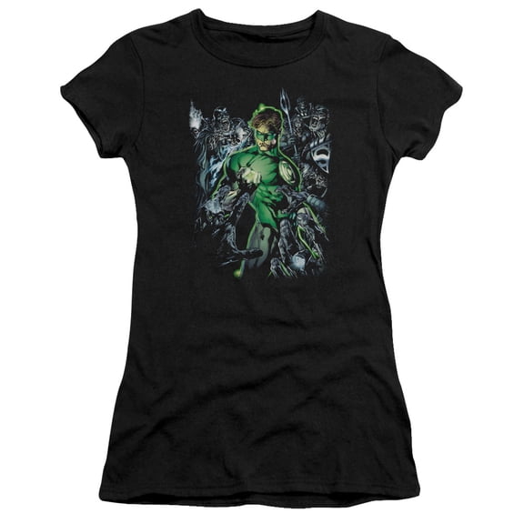 Green Lantern Surrounded By Death S/S Junior Women's T-Shirt Sheer Black