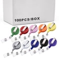 thumbnail image 1 of Muka 100 Pcs Porte-Badge Rétractable Assorti Enrouleur de Carte Rétractable, 1 of 7