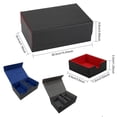 thumbnail image 2 of Game Deck Card Box PU Leather Collectible Storage Case Large Capacity Organizing Holder Accessories Children Adults Black Blue, 2 of 9