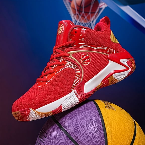 Men’s High-Top Basketball Shoes Breathable Lightweight Non-Slip Athletic Sneakers for Indoor Outdoor Court Sports Running Training Walking and All-Day Comfort