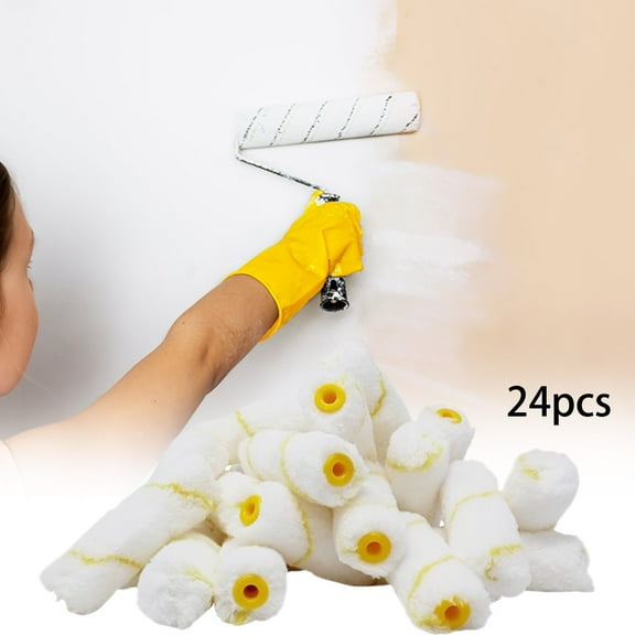 24 Pc Paint Roller with No Dead Angle Roller Brush with No Dead Corner on the Thumb Roller Brush with Paint and Coating