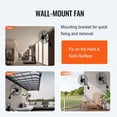 thumbnail image 5 of Wall Mount Fan, 2 PCS 20 Inch Oscillating, 3-Speed High Velocity Max. 4000 CFM, 5 of 5