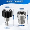 thumbnail image 2 of Ensemble de 4 Adaptateurs pour Laveuse à Pression en Acier Inoxydable, Kit de Connexion Rapide M22, Raccords Pivotants de 14 mm vers 3/8 Po, 2 of 7