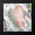 thumbnail image 2 of Pinto, Patricia 15x15 Black Modern Framed Museum Art Print Titled - Ikat Feathers II, 2 of 5