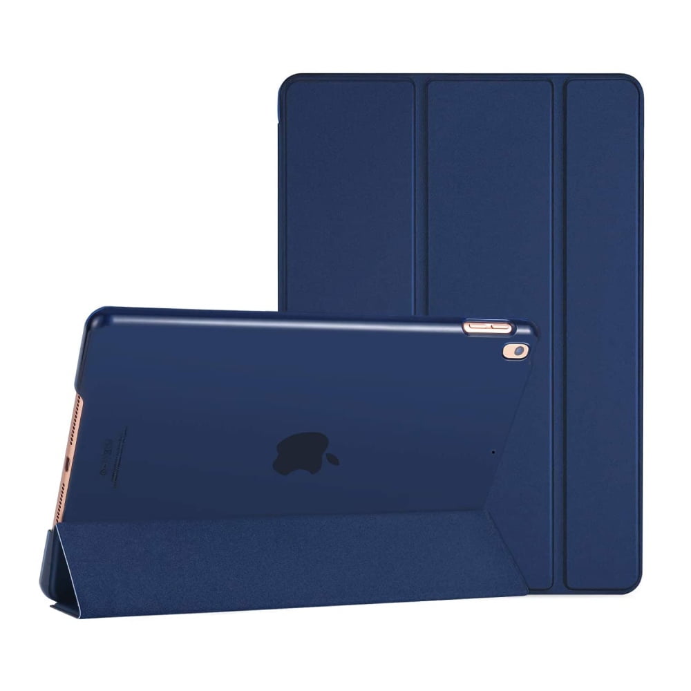 Mosiso Slim Fit Frosted Case for iPad 10.2" 7th Generation 2019 Released, PU Leather Smart Stand Cover Auto Sleep Wake Protective Case for Apple iPad 10.2 Inch (A2197/A2198/A2200), Navy Blue