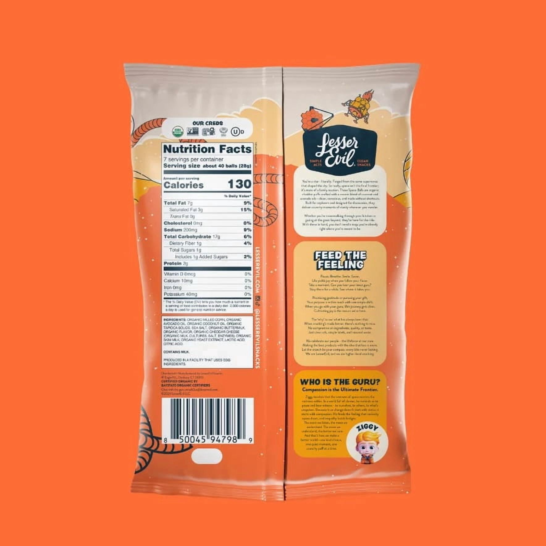 LesserEvil Spaceballs Real Cheddar 7 oz