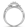 thumbnail image 2 of 10k White Gold Round Diamond Cluster Womens Bridal Wedding Engagement Ring Band Set 1/3 Cttw, 2 of 2