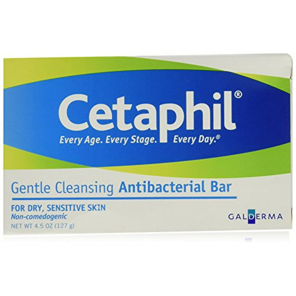 4 Pack Cetaphil Gentle Cleansing Bar, Antibacterial 4.5oz Each