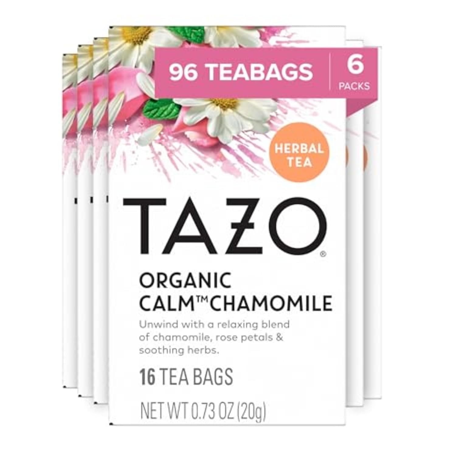 Tazo Tea - Herbal Tea Organic Calm Chamomile - Case of 6-16 Bags