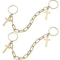 thumbnail image 1 of KAKOWELY 2 anillos de cadena con colgante de cruz, joyería de moda para adolescentes y mujeres., 1 of 4