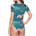 thumbnail image 4 of Naloa Flowers in Glass Vase Women's Short-Sleeved Onesie, One-Piece Swimsuit for Parties, dates, clubs - Large, 4 of 9