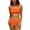 Orange, variant on Charmo Women Scalloped Bikini Swimsuit High Waisted Two Piece Bathing Suit