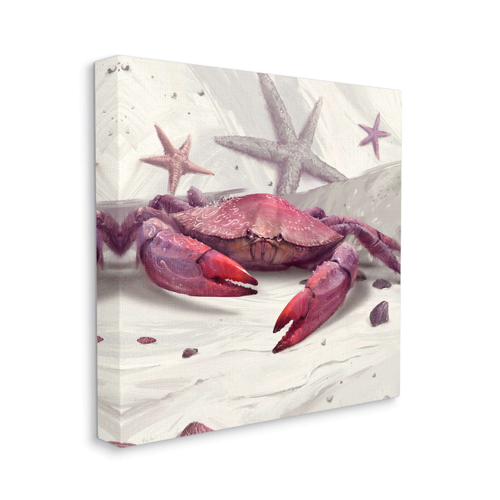 Stupell Industries Detailed Red Crab Animals & Insects Painting Gallery Wrapped Canvas Art Print Wall Art, 36 x 36