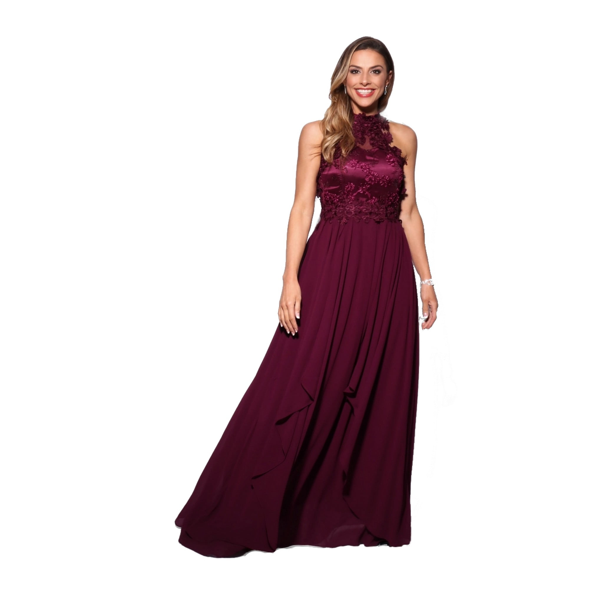 Krisp Womens Lace Halterneck Maxi Dress | Walmart Canada