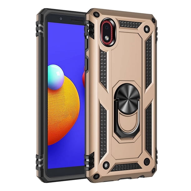 Funda de teléfono para Samsung A01 Core de Uso Rudo Shockproof + Cristal 9D